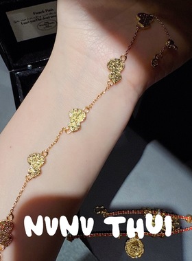 铜钱万花筒路路通红绳手链