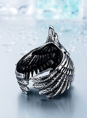 潮流霸气高桥吾朗同款飞鹰情侣戒指个性复古小众设计感老鹰对戒男