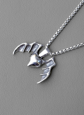 速卖通爆款蝙蝠爱心十字架项链配不锈钢项链男女外贸吊坠锁骨链