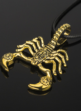 2023男式复古新款 夸张蝎子王项链配饰个性短镀银锁骨链2元店