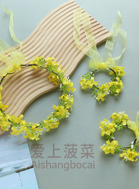 仿真花花环头饰度假发饰向日葵