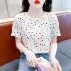 ເສື້ອຍືດແຂນສັ້ນ polka dot ທີ່ມີສີສັນສໍາລັບແມ່ຍິງ 2026 ບຸກຄະລິກລັກສະນະໃຫມ່