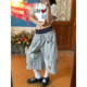 C2 homemade/American retro workwear style printed cropped trousers women's spliced waist wide leg casual pants new summer style