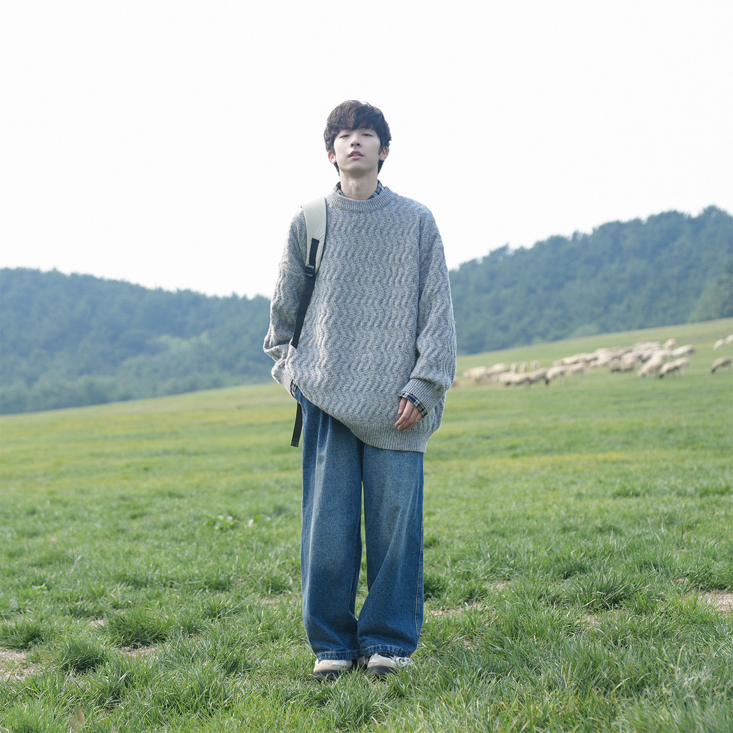 GOOZI MADE 日系复古麻花圆领毛衣男款冬季松弛感打底针织衫上衣,淘宝优惠券,粉丝福利购,淘宝优惠卷