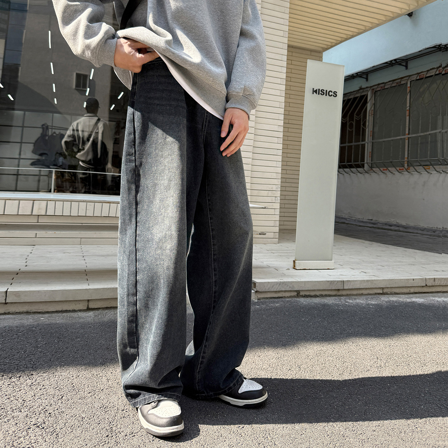 GOOZI MADE渐变水洗牛仔裤男冬季美式青少年宽松阔腿直筒工装长裤,淘宝优惠券,粉丝福利购,淘宝优惠卷