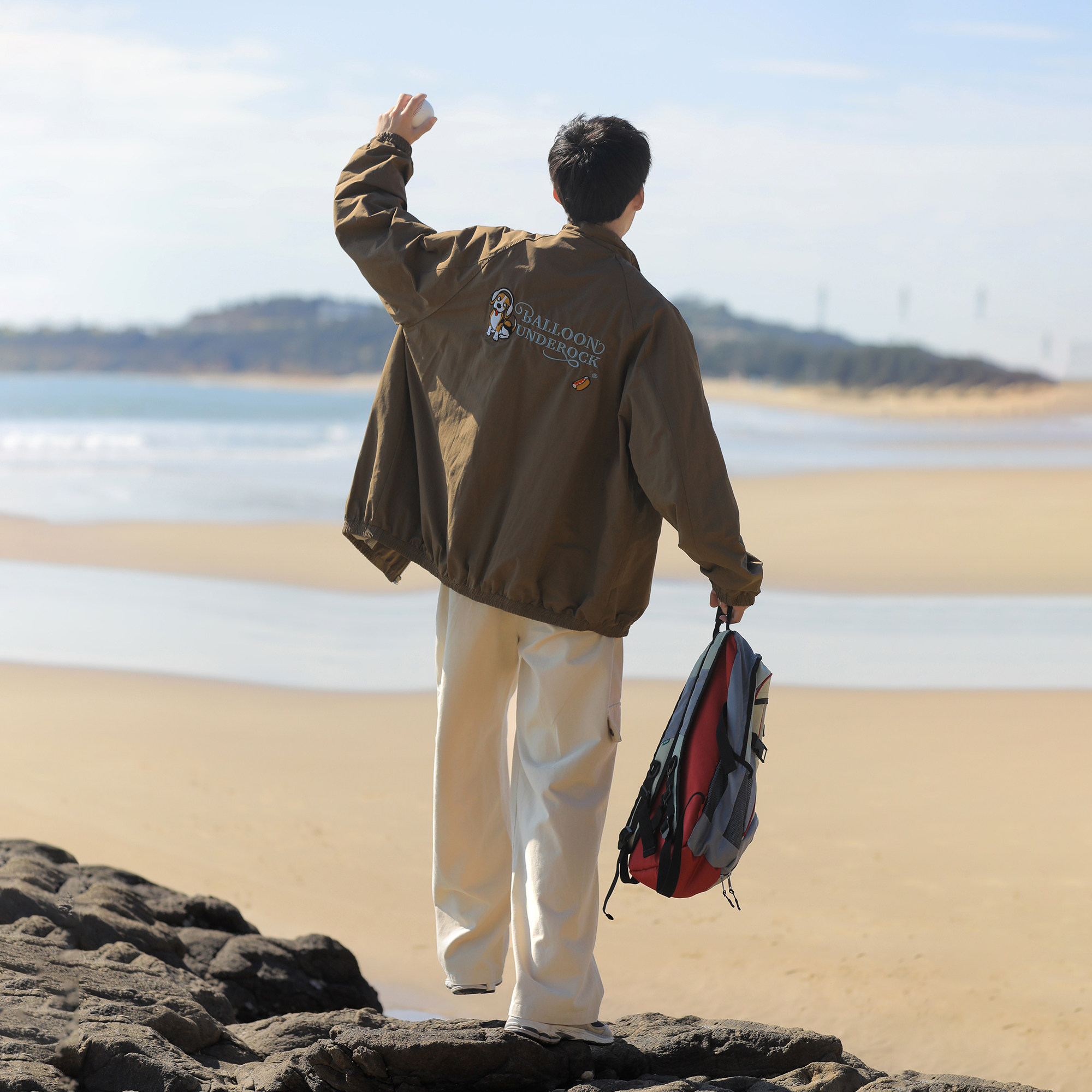 GOOZI MADE 日系飞行员夹克男春季宽松小狗刺绣宽松复古立领夹克,淘宝优惠券,粉丝福利购,淘宝优惠卷