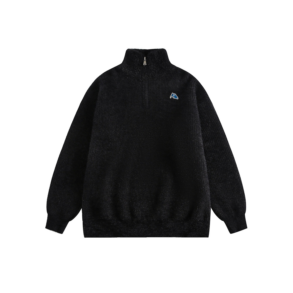 GOOZI MADE日系半拉链高领毛衣男冬季保暖男生纯色套头针织衫外套,淘宝优惠券,粉丝福利购,淘宝优惠卷