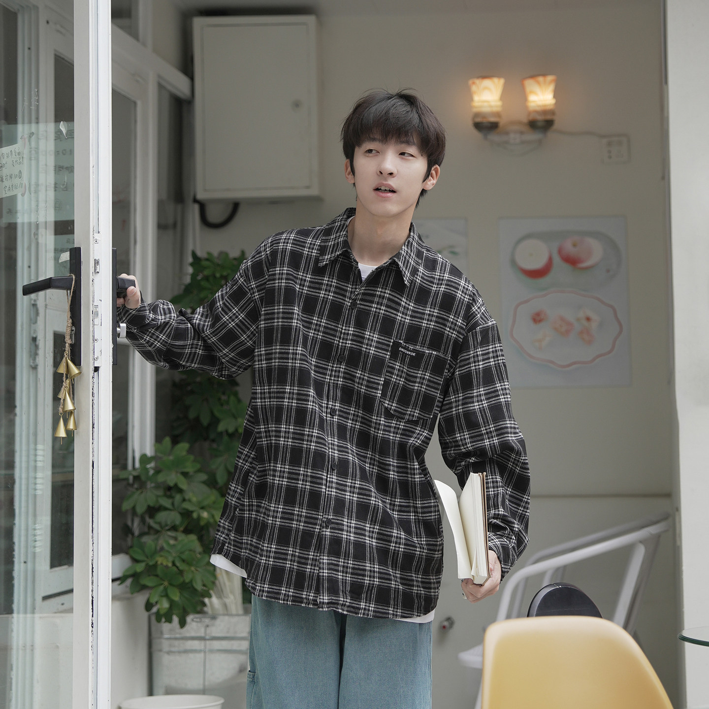 格子衬衫男长袖秋冬男生2026新款加绒复古男士休闲衬衣外套男款,淘宝优惠券,粉丝福利购,淘宝优惠卷