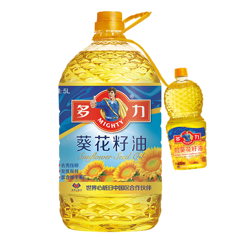 【整箱】多力葵花籽食用油5L/桶*4葵花籽油家用健康好油-图2