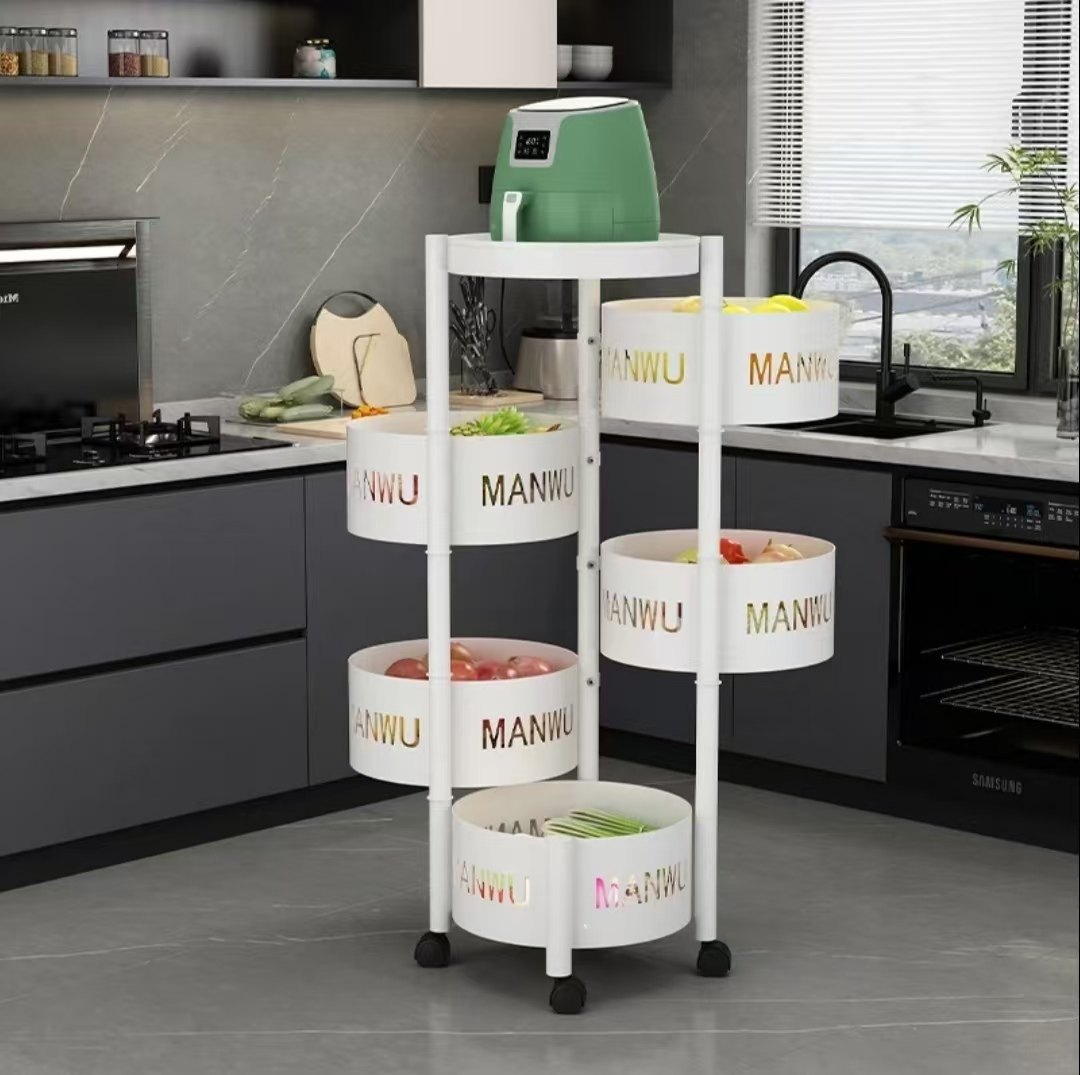 厨房旋转置物架多功能零食菜篮子收纳架落地多层新款蔬菜放菜架子,淘宝优惠券,粉丝福利购,淘宝优惠卷