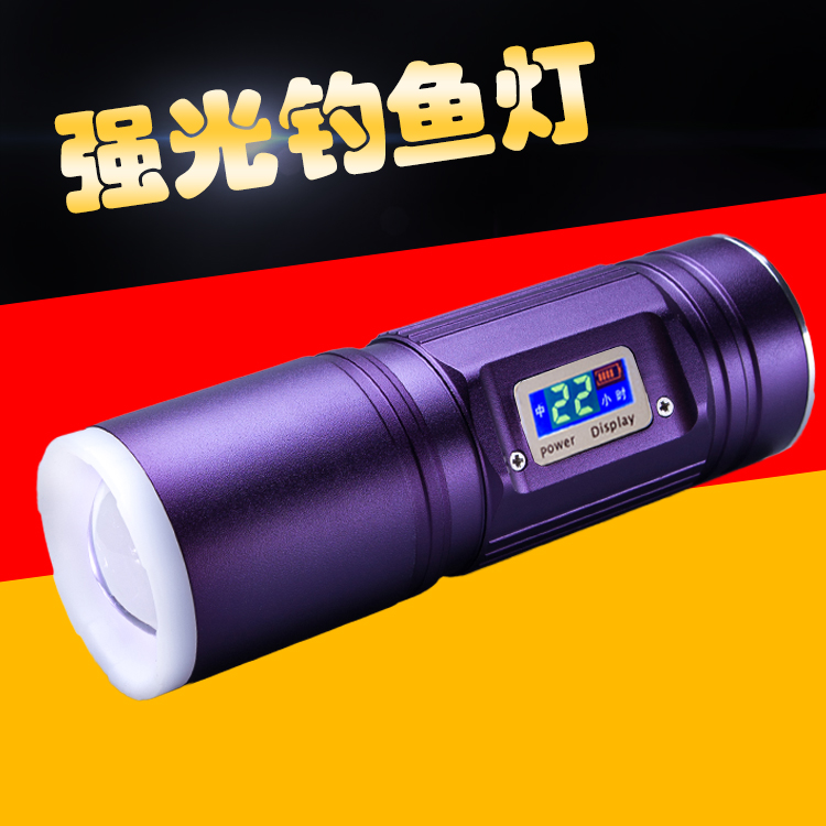 夜钓灯钓鱼灯紫光台钓超亮鱼灯大功率充电蓝光手电筒强光夜光 800W 夜钓灯钓鱼灯紫光台钓超亮鱼灯大功率充电蓝光手电筒强光夜光 800W