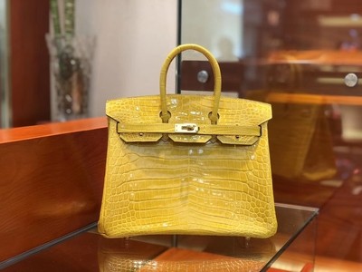 铂金包蜜蜡线真皮女包 鳄鱼皮手工包25/30宴会手提包包Birkin1 - 图2