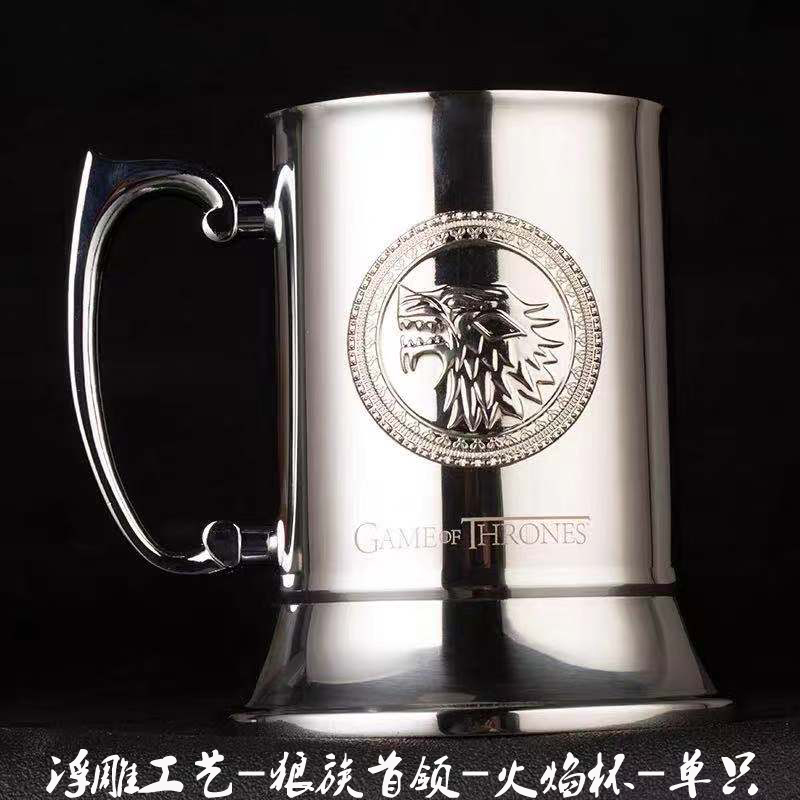 酒吧调酒 不锈钢调酒拉火杯火焰杯啤酒杯Rolling/Blue Blazer Mug - 图1