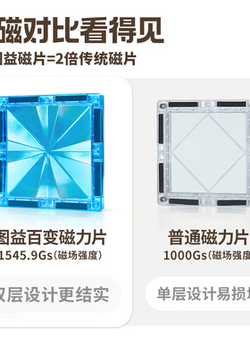 TOI图益磁力片儿童益智玩具彩窗积木拼图磁铁棒拼装男孩女孩宝宝