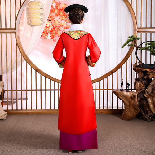 清朝古装格格服装满族旗服女古代宫女娘娘嬷嬷宫廷甄嬛传演出服装 - 图2