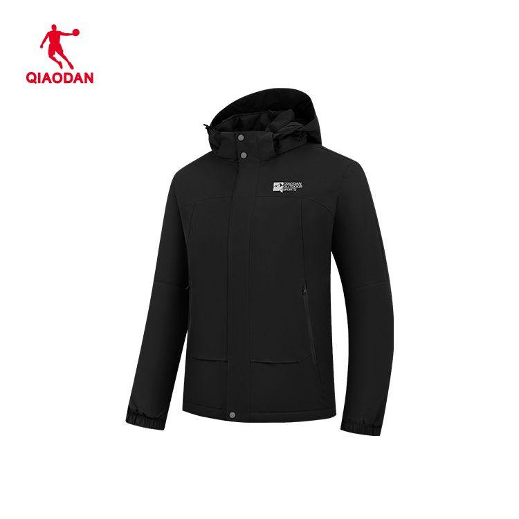 乔丹梭织厚外套男2025秋冬新款连帽学生加绒保暖防风宽松运动风衣,淘宝优惠券,粉丝福利购,淘宝优惠卷