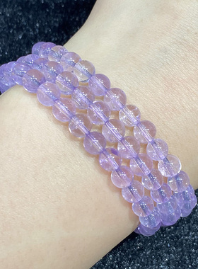 天然紫水晶三圈手串时尚小清新