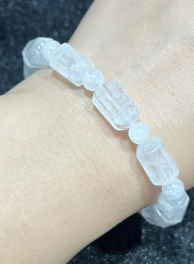 天然雪花幽灵刻面手串时尚小清新