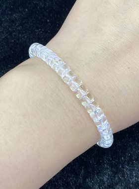 天然白水晶直切盘珠手串时尚百搭