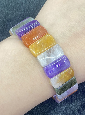 天然彩发晶多宝手串时尚小清新