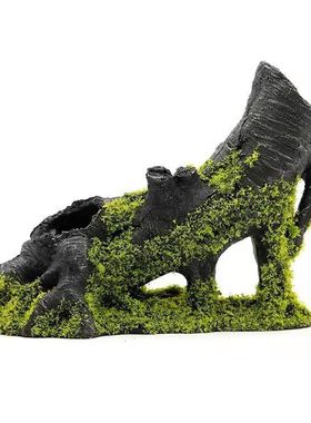 鱼缸造景仿真树根鱼虾躲避洞水族箱树脂仿真树头洞躲避屋装饰摆件