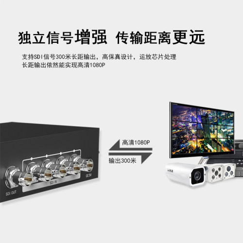迈拓维矩 MT-SD401 高清广电数字SDI信号切换器4进1出广播级HD/3G/SDI四进一出摄像机导播台安防监控切屏器 - 图1