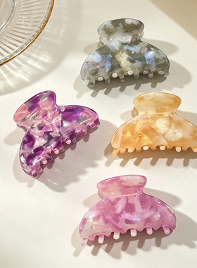 法式醋酸中号抓夹甜美半扎发鲨鱼