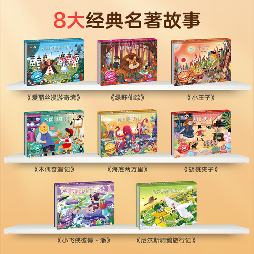 世界经典名著3D立体剧场书礼盒装 儿童3d立体翻翻书3-6-8岁幼儿园睡前绘本故事小学生一二年级阅读绿野仙踪小王子男女孩生日礼物书 - 图3