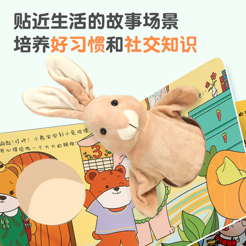 宝宝好习惯互动手偶书 小兔彼得 宝宝触摸玩具书0-1-2-3岁绘本婴幼儿园撕不烂早教儿童书籍3d立体书手指机关洞洞书宝妈哄娃故事书 - 图0
