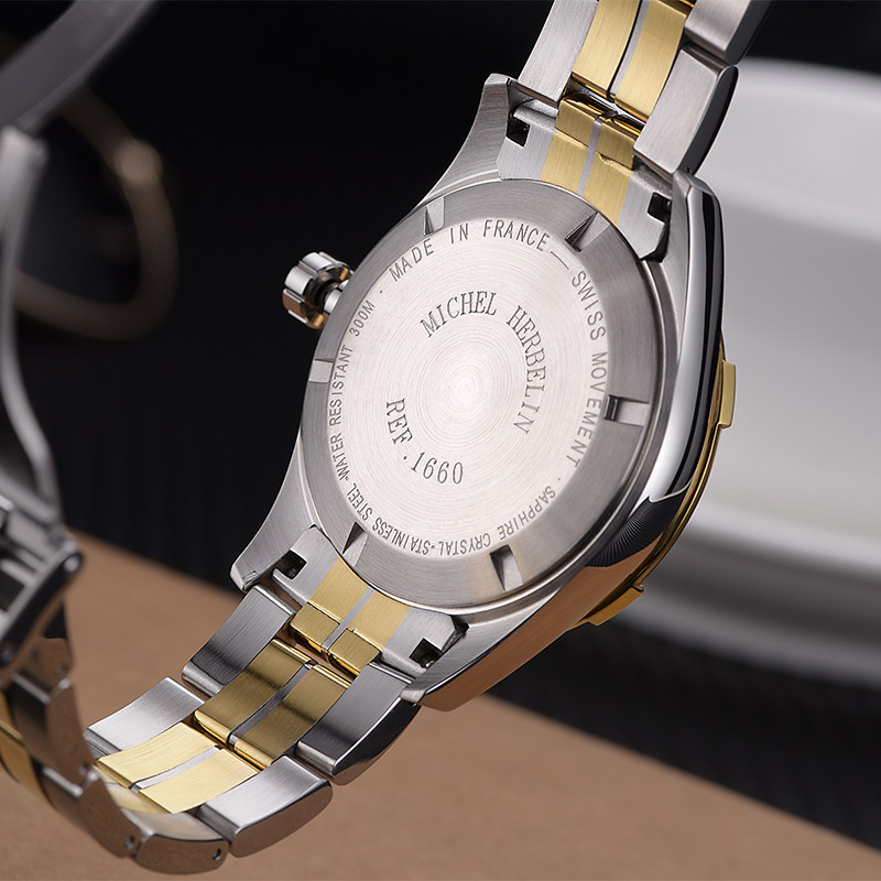 【直营】Michel Herbelin赫柏林男士机械表领航员1660/BTN14手表
