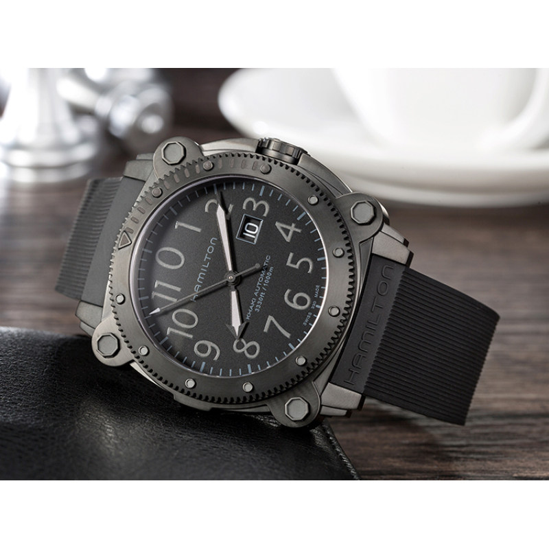 汉米尔顿Hamilton-H78585333卡其海军深潜自动机械男表信条同款