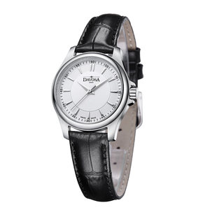 瑞士DAVOSA迪沃斯女表皮表带精钢时尚简约女士石英表16758715