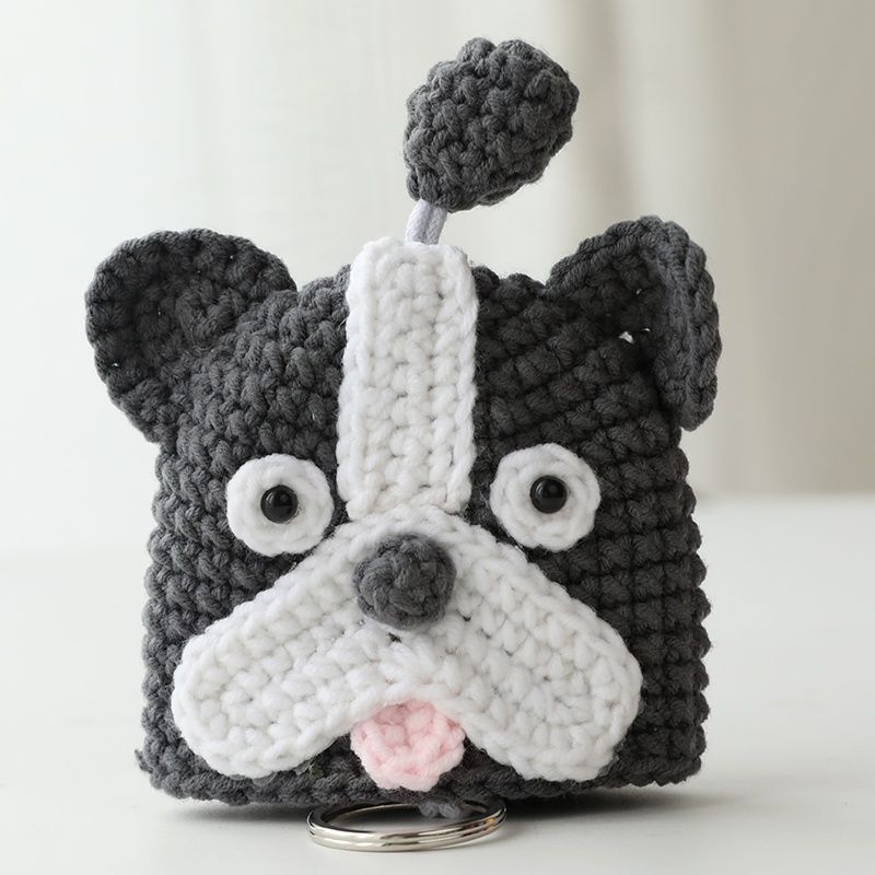 手工编织车钥匙套材料包保护套钩织毛线手作抽拉卡通款材料包