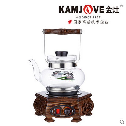 KAMJOVE/金灶 T-40名贵鸡翅木古典式玻璃茶艺电热壶家用艺术壶-图0