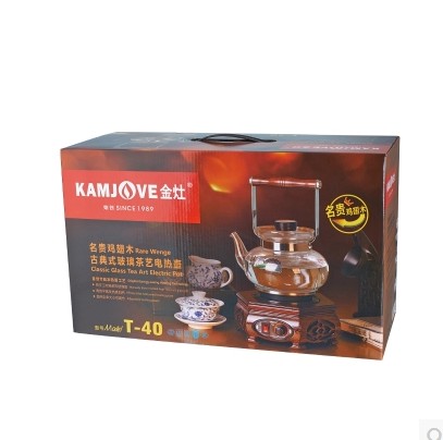 KAMJOVE/金灶 T-40名贵鸡翅木古典式玻璃茶艺电热壶家用艺术壶-图3