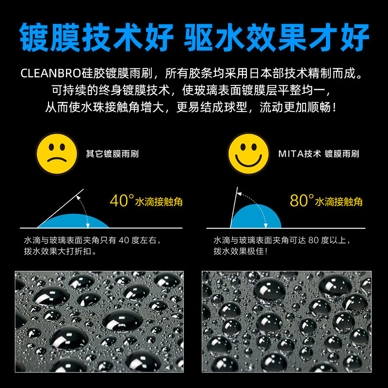 日本水弹硅胶镀膜雨刮器无骨雨刮片条 热品库 性价比省钱购