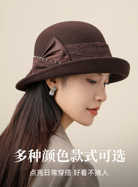 上海故事纯羊毛渔夫帽