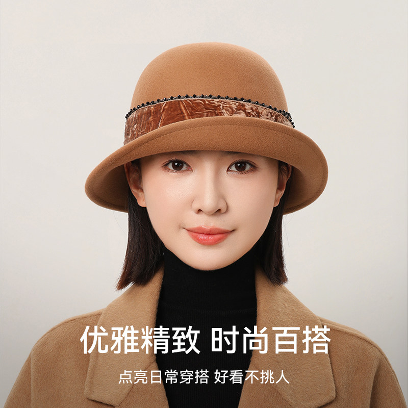 上海故事秋冬女绵羊毛帽子复古百搭保暖渔夫帽加厚送长辈礼盒,淘宝优惠券,粉丝福利购,淘宝优惠卷