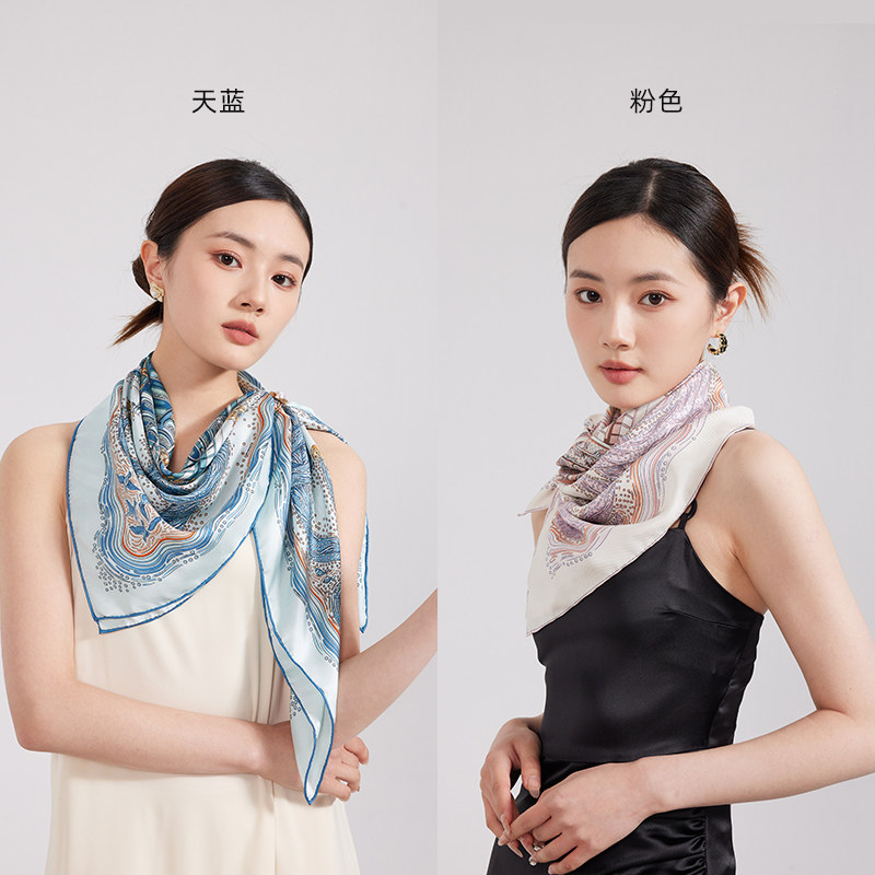 上海故事女斜纹绸双面带礼盒丝巾 上海故事旗舰围巾/丝巾/披肩