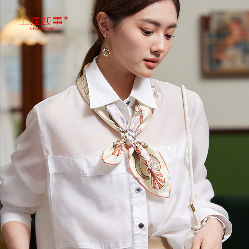 上海故事新款斜纹绸百搭礼物大方巾 上海故事旗舰围巾/丝巾/披肩