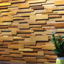Old boat wood vertical stripe wood line solid wood mosaic 3d Living room TV Background wall Brick Sign Bar Decoration