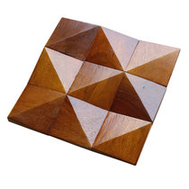 Triangle Bevel Wood Block Walnuts Wood Color Original Wooden Solid Wood Mosaic TV Background Wall Wood Mosaic Puzzle