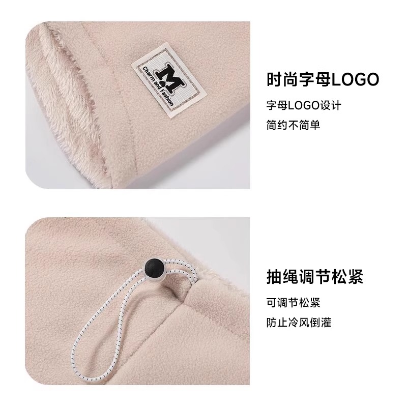 帽子女冬季头盔内胆帽骑行保暖毛绒帽电动车防风防寒头套护耳包头 - 图1