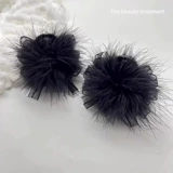 Хвостик с бантиком, черная заколка-крабик, заколка для волос, яркий броский стиль