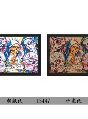 复古牛皮纸海报框画西海岸奇卡诺风格纹身现代简约装饰画挂画包邮