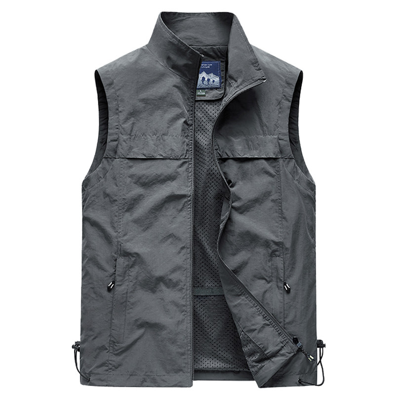 户外速干马夹男春秋休闲薄款背心多口袋摄影师钓鱼外套立领男马甲,淘宝优惠券,粉丝福利购,淘宝优惠卷