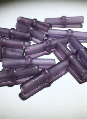 古法琉璃珠子紫色琉璃竹节珠紫罗兰色竹节管形散珠DIY手工配饰