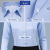 Blue and white striped pure cotton free ironing professional formal clothing women's shirt