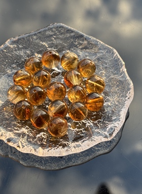 【自信＋勇气】5A级冰裂黄水晶黄塔金手串手链散珠