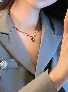 925银女时尚通勤锁骨链